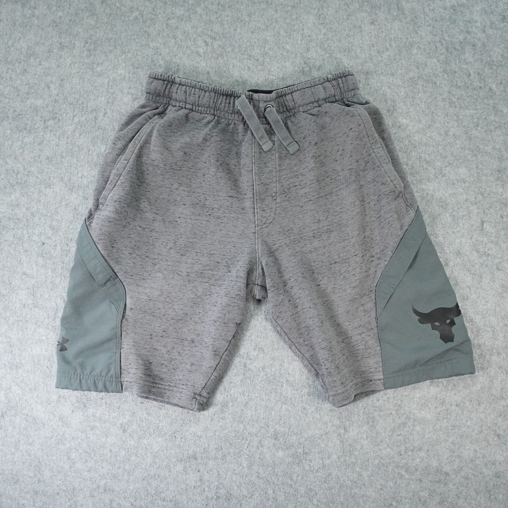 Under Armour Project Rock Fleece Shorts Mens Medium Grey Athletic Causal